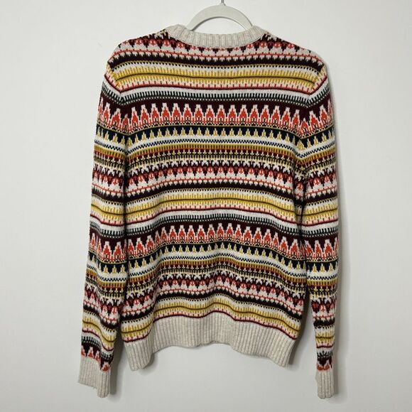 Abercrombie & Fitch Sweater Fair Isle Mens Medium Fall Ugly Christmas Knit Cozy - Picture 7 of 8